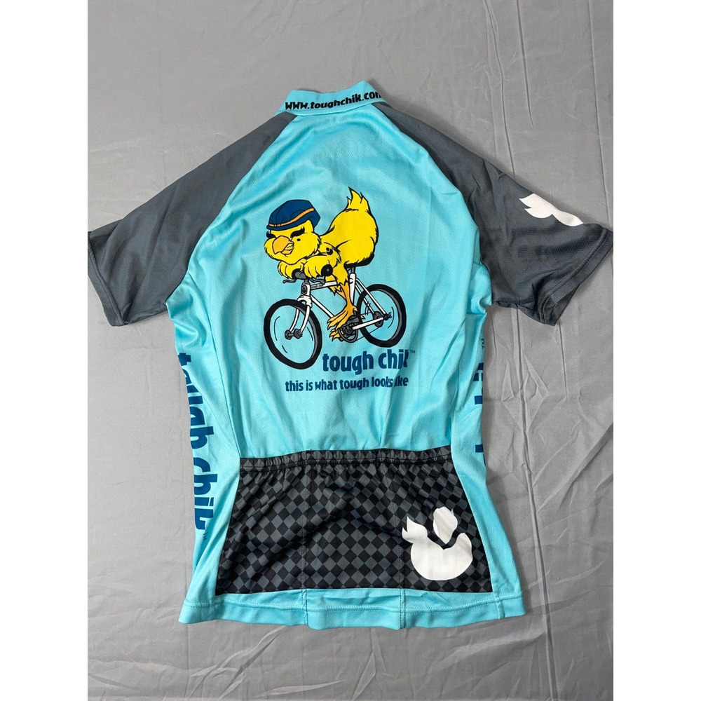Tough Chik Performance Race Cut 3/4 Zip Cycling Jersey. Women's S, EUC!!